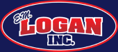 Oval logo with "E.M. Logan Inc." in bold red and black letters on a white background, outlined with a black border.